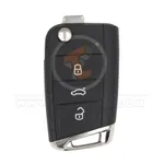 original volkswagen proximity flip key remote 3buttons 433mhz pn 5g0 959 752 m 35554 front
