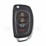 hyundai 2014 2019 flip key remote shell 4 buttons left groove laser blade front 34167