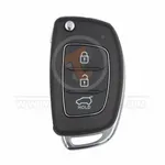 hyundai 2014 2019 flip key remote shell 3 buttons with left groove laser blade front 34165