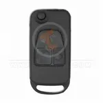 Mercedes Flip Key Remote Shell 3 Buttons HU64 Blade ML aftermarket front 33048