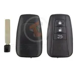 toyota smart key remote shell 3buttons suv trunk with matt painted aftermarket component 34989