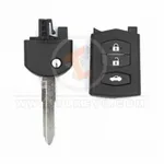 mazda flip key remote shell 3 buttons head and body details 33419