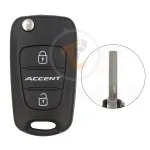 hyundai accent 2010 2015 flip key remote shell 2buttons with left groove laser blade aftermarket 34857 1