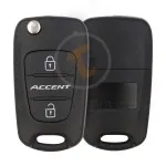 hyundai accent 2010 2015 flip key remote shell 2buttons with left groove laser blade aftermarket 34857 2