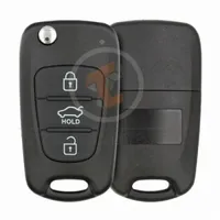 hyundai sedan flip key remote shell 3 buttons small trunk main 33369 - thumbnail