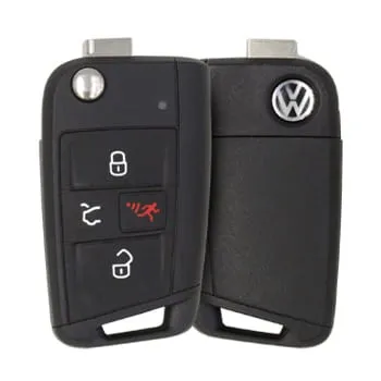 Original Volkswagen Flip Key Remote Jetta Battery Type CR2025 - thumbnail