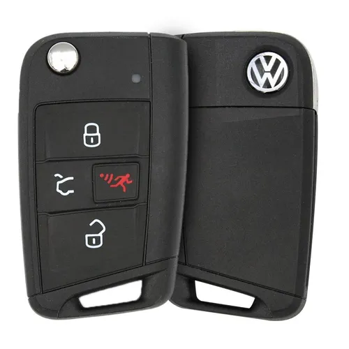 5G6959753A Genuine Volkswagen Flip Key Remote Remote Type Fobik - thumbnail