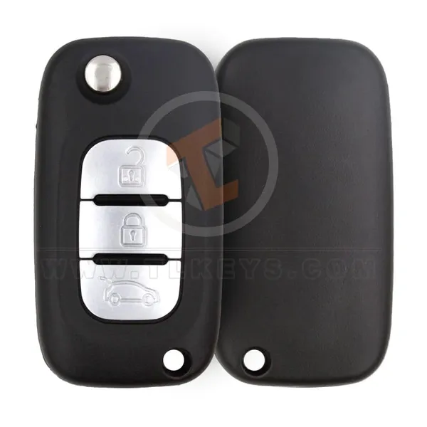 Renault All Models 2007-2015 Flip Key Remote Shell 3 Buttons Aftermarket Brand Buttons 3