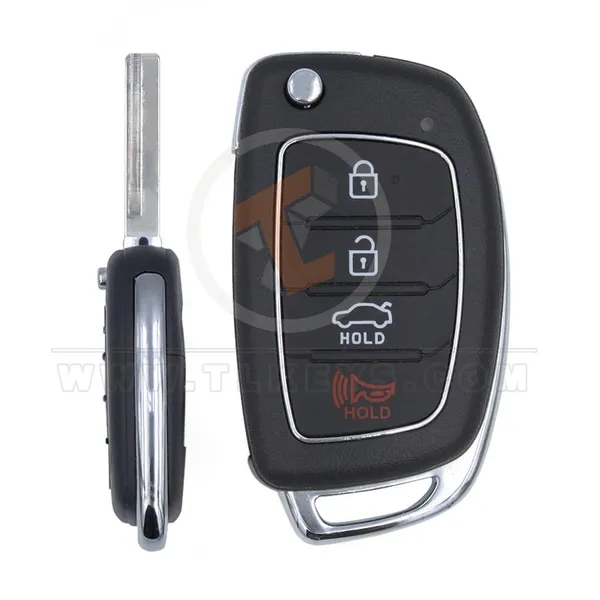 Hyundai 2014-2019 Flip Key Remote Shell 3+1 buttons Sedan Trunk Buttons 4