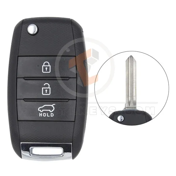 Hyundai Flip Key Remote Shell 3 Buttons HYN14R Blade With SUV Trunk Buttons 3