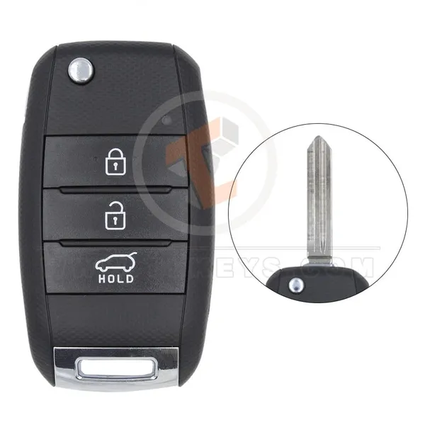 Hyundai Flip Key Remote Shell 3 Buttons HYN14 Blade With SUV Trunk Buttons 3