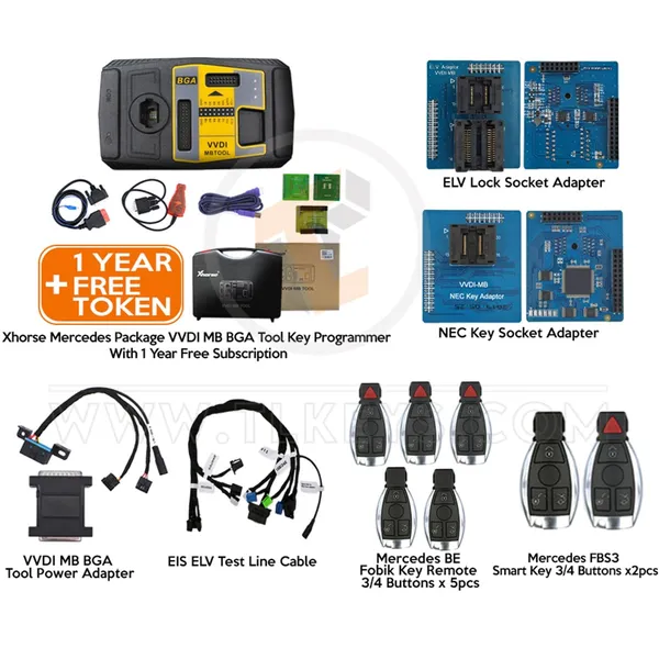 Xhorse Mercedes Package VVDI MB BGA Tool Key Programmer With 1 Year Key Programming Diagnostics Tools