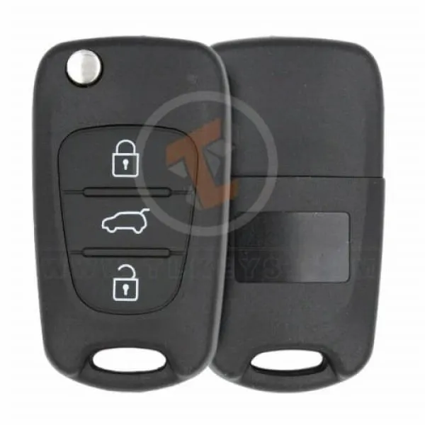Hyundai 2010-2013 Flip Key Remote Shell 3 buttons - Flat Gro Buttons 2