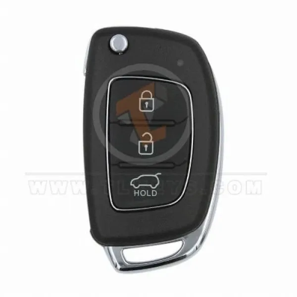 Kia Hyundai 2008-2012 Chrome Flip Remote SUV Trunk Shell 3 Buttons Panic Button No