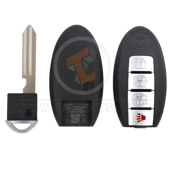 Nissan Smart Key Remote Shell 4 Buttons Sedan Trunk Without Side Lock Buttons 4
