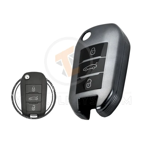 TPU Key Cover Case Peugeot 301 508 Citroen C-Elyse Buttons 3