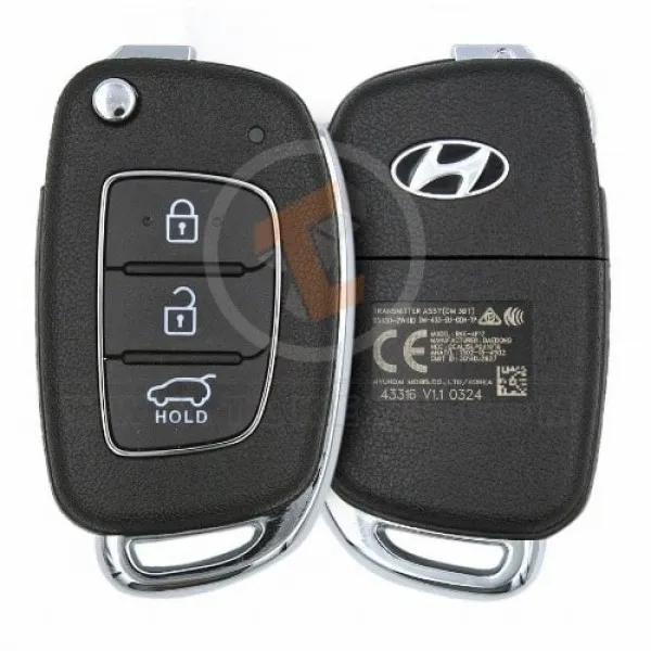 Genuine Hyundai Santa Fe Flip Key Remote 2014 2018 P/N: 95430-2W410 Buttons 3