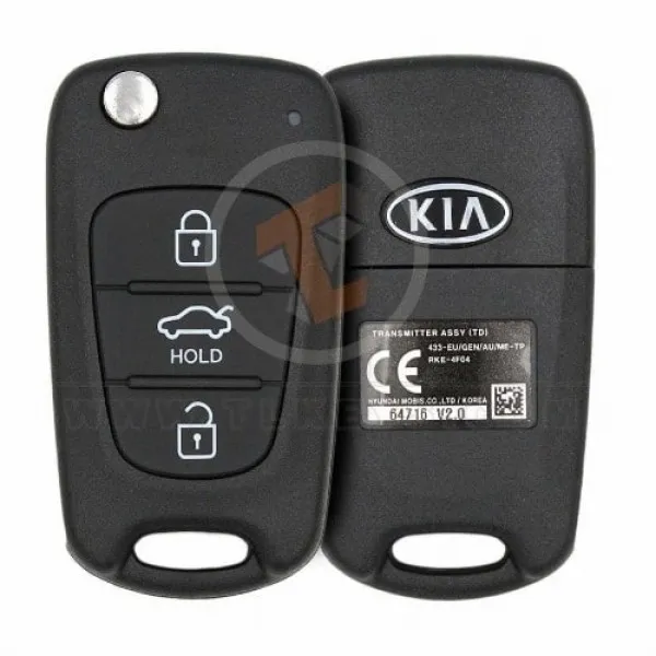 Genuine Kia Forte Cerato Flip Key Remote 2010 P/N: 95430-1M250 433MHz Transponder Chip ID 46