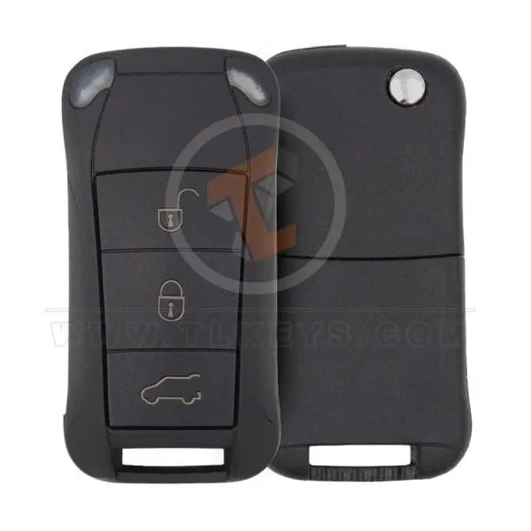 Porsche Cayenne Flip Key Remote 2006 2010 P/N: 7L5959753BJ 315MHz Buttons 3