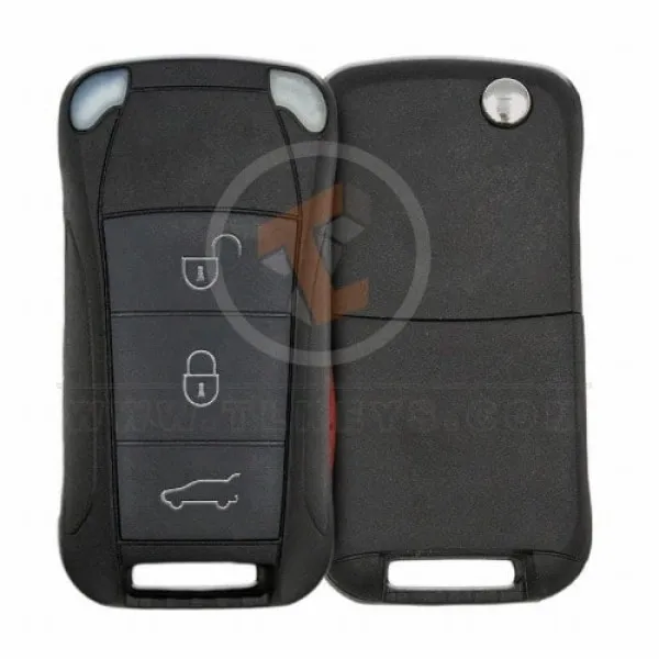 Porsche Cayenne Flip Key Remote 2005 2011 P/N: 7L5-959-753-B-K Transponder Chip ID 46