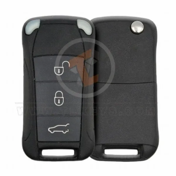 Porsche Cayenne Flip Key Remote 2005 2011 P/N: 955 637 245 02 01C Transponder Chip ID 46