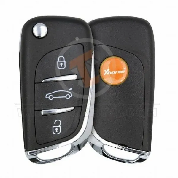 Xhorse XEDS01EN Flip Key Remote 3 Buttons With Super Chip Emergency Key/blade Not Included
