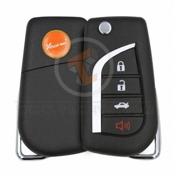 Xhorse XKTO10EN Universal Wired Flip Key Remote 4 Buttons Without Chip Xhorse