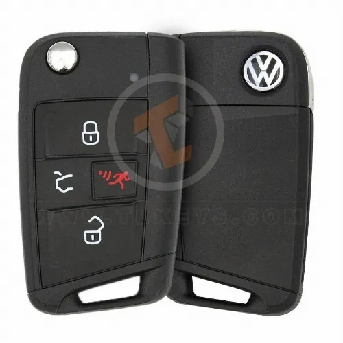 Original Volkswagen Flip Key Remote 2014 2019 P/N: 5G6 959 752 AC Remote Type Flip Key Remote